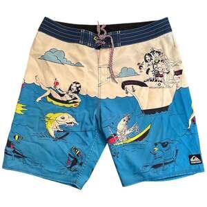 Quiksilver Vintage Lake Haveabrew 20 Board Shorts Swim Trunks Mens 33